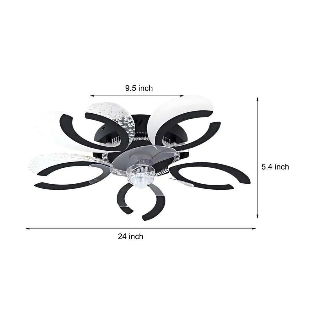 Modern Ceiling Fan Light with Simple Flower Design, Mute Timing, and Stepless Dimming Luxe