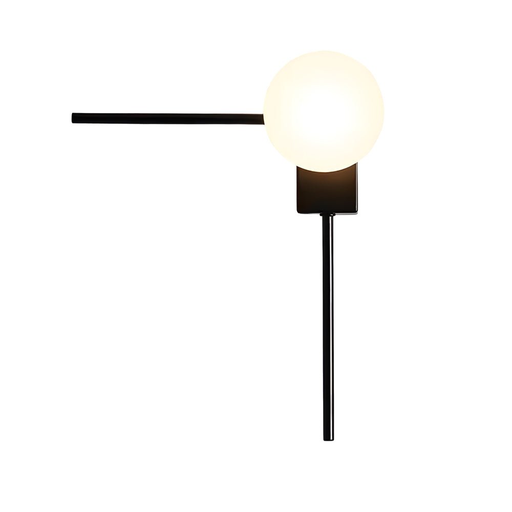 Glass Ball Linear Wall Sconce — Iron and Glass, Modern Minimalist, Hardwired, 3000K Warm White