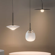 Postmodern UFO Ball Pendant — Iron and Glass, Warm White LED