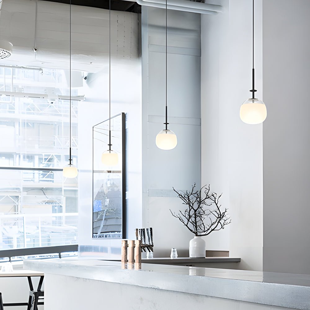 Postmodern UFO Ball Pendant — Iron and Glass, Warm White LED
