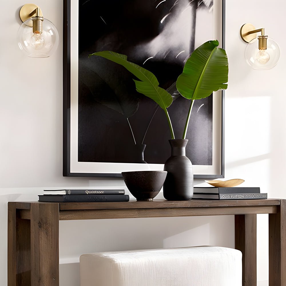 Postmodern Wall Sconce — Glass Shade, Hardwired, LED, 3000K Warm White, Multiple Shade Shapes