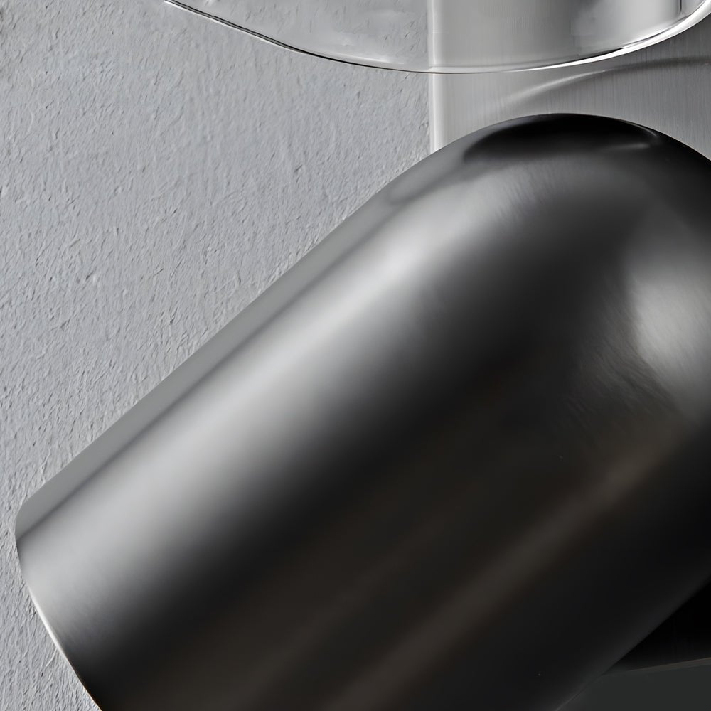 Modern Cylinder Up/Down Wall Sconce — Iron and Glass, Adjustable 350°, GU10, Gray or Red Copper