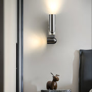 Modern Cylinder Up/Down Wall Sconce — Iron and Glass, Adjustable 350°, GU10, Gray or Red Copper