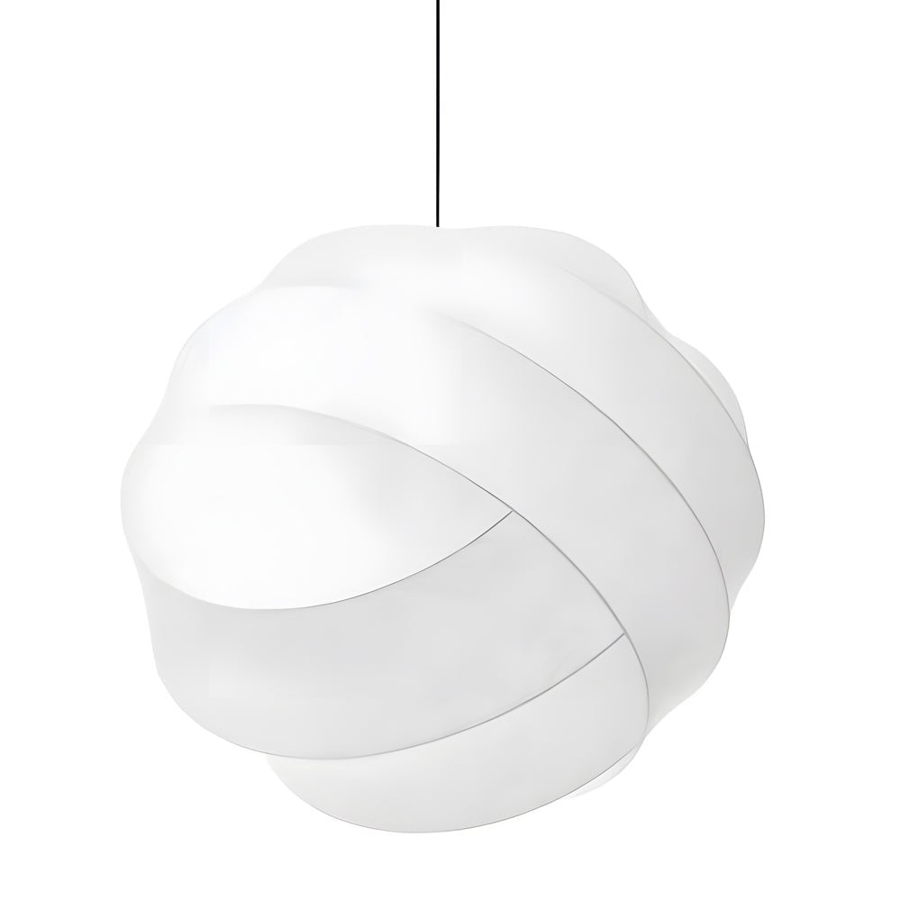 Wabi-Sabi Silk Fabric Ball Chandelier — Iron, Minimalist, 3000K LED, Available in 4 Sizes