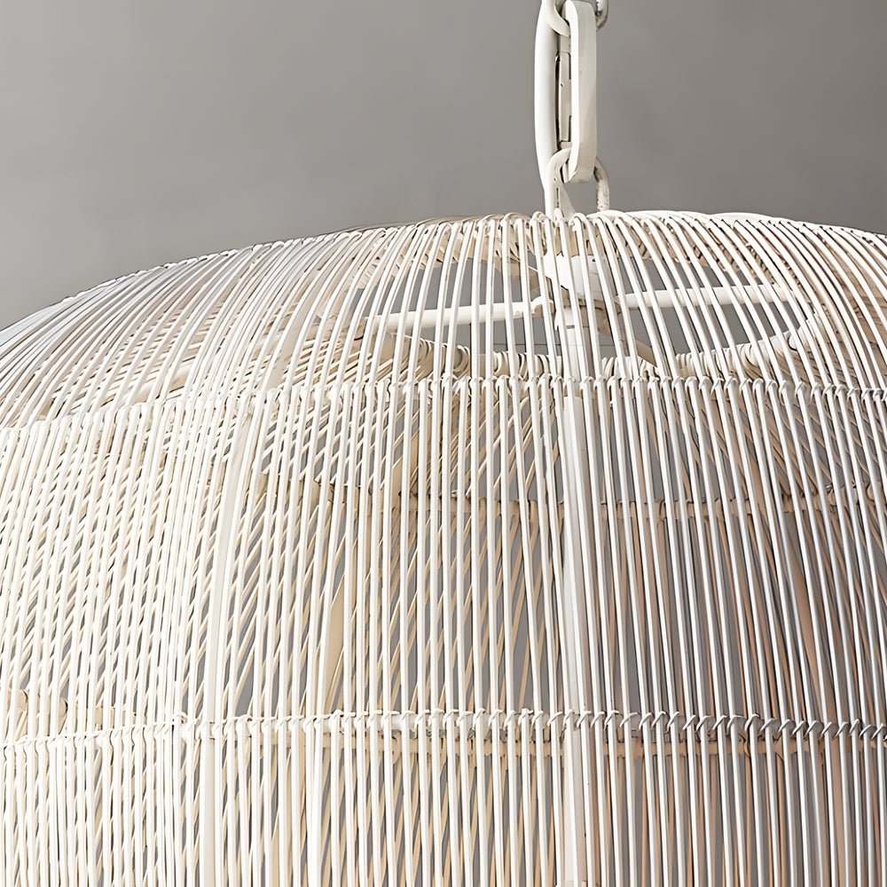 Wabi-Sabi Zen Lantern Chandelier — Woven Iron, Handcrafted, E27, 3000K Warm White, 12.2" or 20.1"
