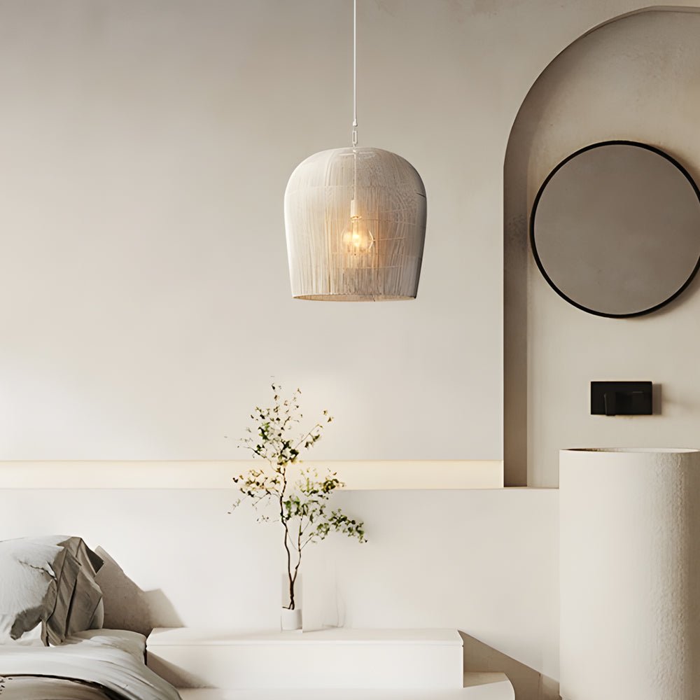 Wabi-Sabi Zen Lantern Chandelier — Woven Iron, Handcrafted, E27, 3000K Warm White, 12.2" or 20.1"