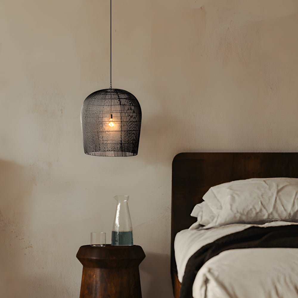 Wabi-Sabi Zen Lantern Chandelier — Woven Iron, Handcrafted, E27, 3000K Warm White, 12.2" or 20.1"