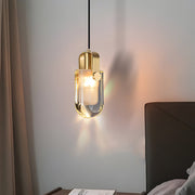 Modern Crystal Mini Pendant — Copper Finish, E14, 3-Step Dimming, 59" Adjustable Cord