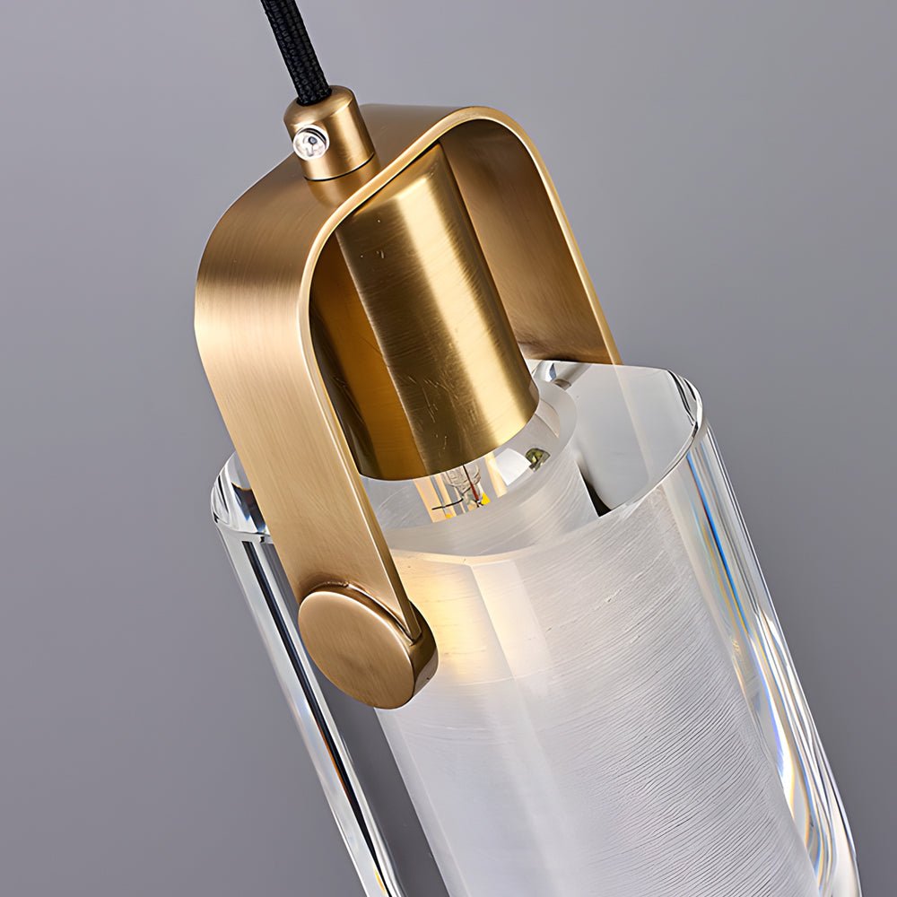 Modern Crystal Mini Pendant — Copper Finish, E14, 3-Step Dimming, 59" Adjustable Cord