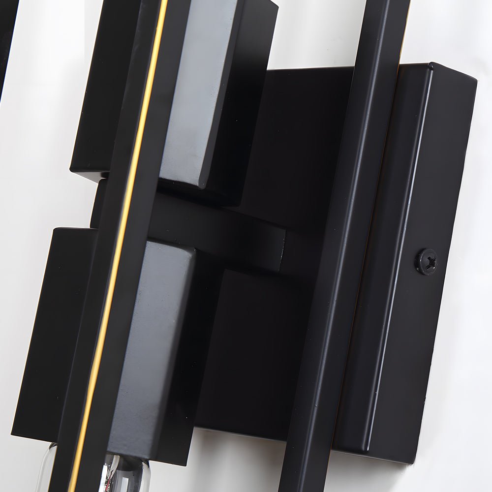 Rectangular Up/Down Wall Sconce — Metal Frame, Glass Shade, E27, 2-Light, 3000K