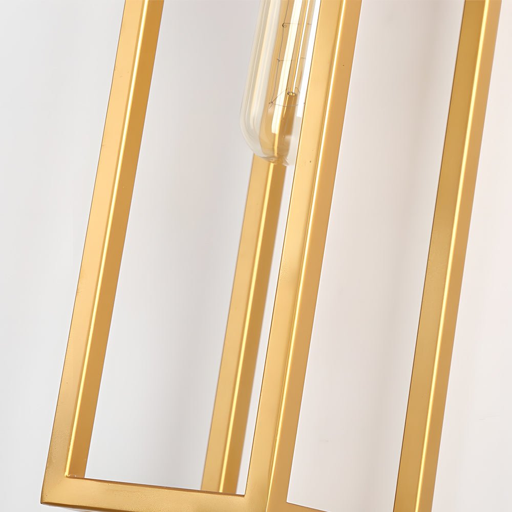 Rectangular Up/Down Wall Sconce — Metal Frame, Glass Shade, E27, 2-Light, 3000K