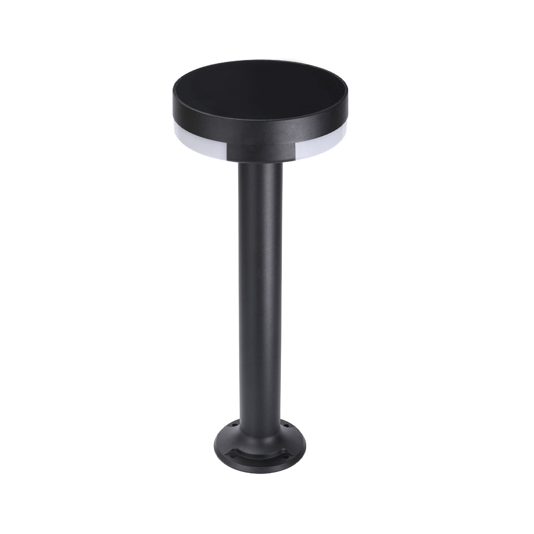 Modern Minimalist Outdoor Path Light — Sand-Black Die-Cast Aluminum, LED, Solar / Hardwired, IP65, 24"–48" Heights