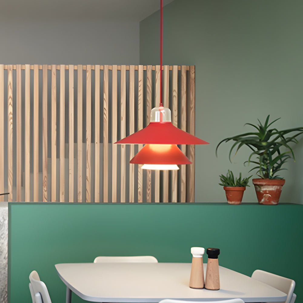 Minimalist Iron and Glass Pendant — Modern Postmodern, LED 3000K, 11.8" or 15.7"