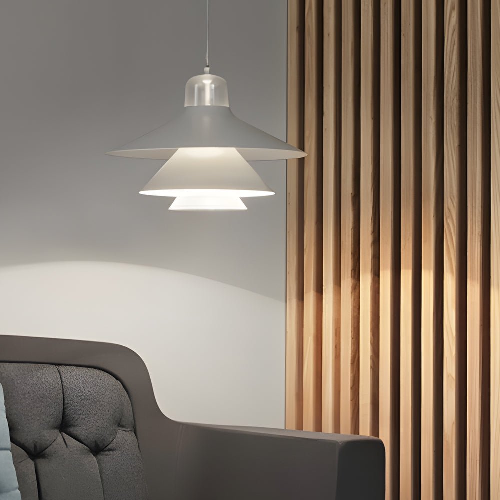 Minimalist Iron and Glass Pendant — Modern Postmodern, LED 3000K, 11.8" or 15.7"