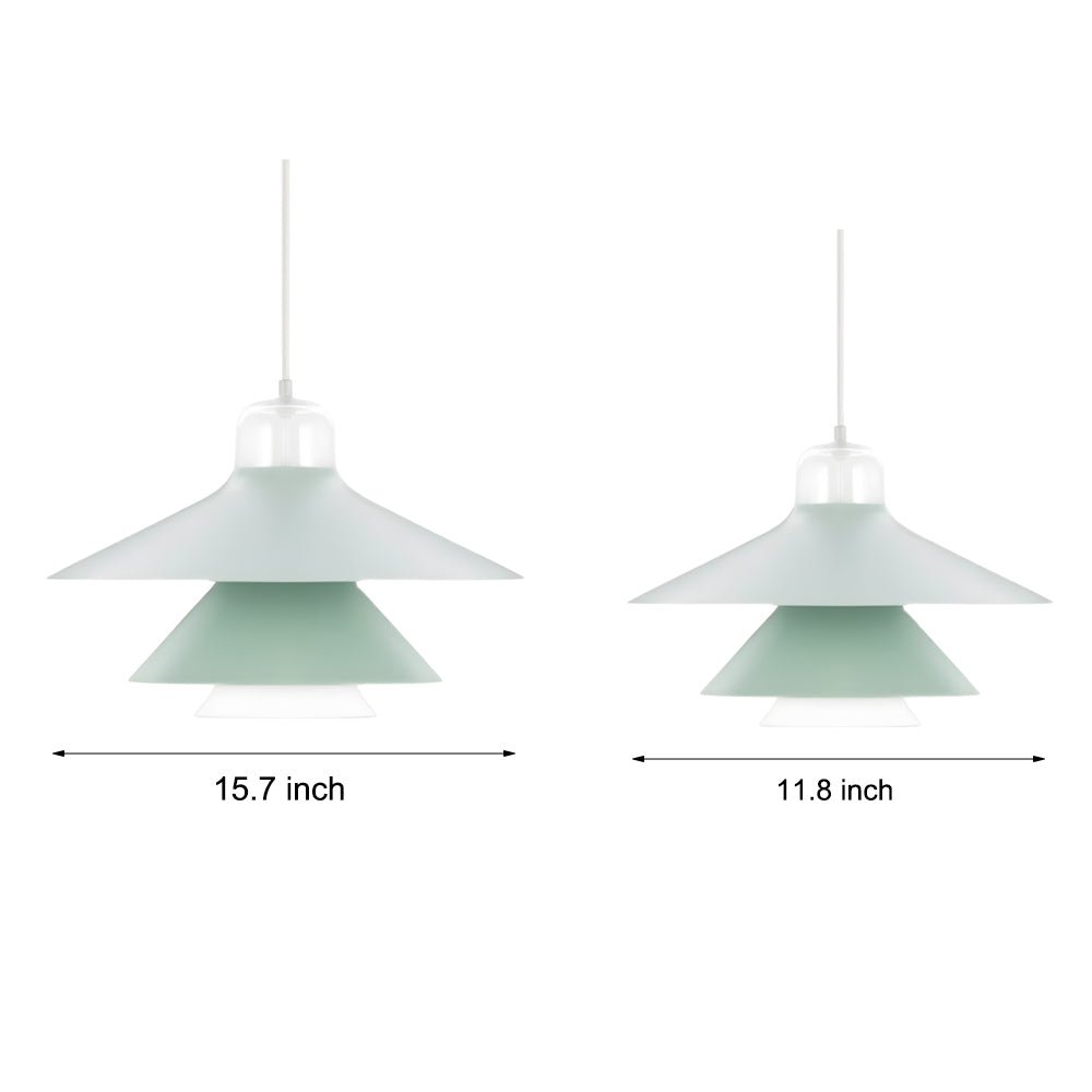 Minimalist Iron and Glass Pendant — Modern Postmodern, LED 3000K, 11.8" or 15.7"