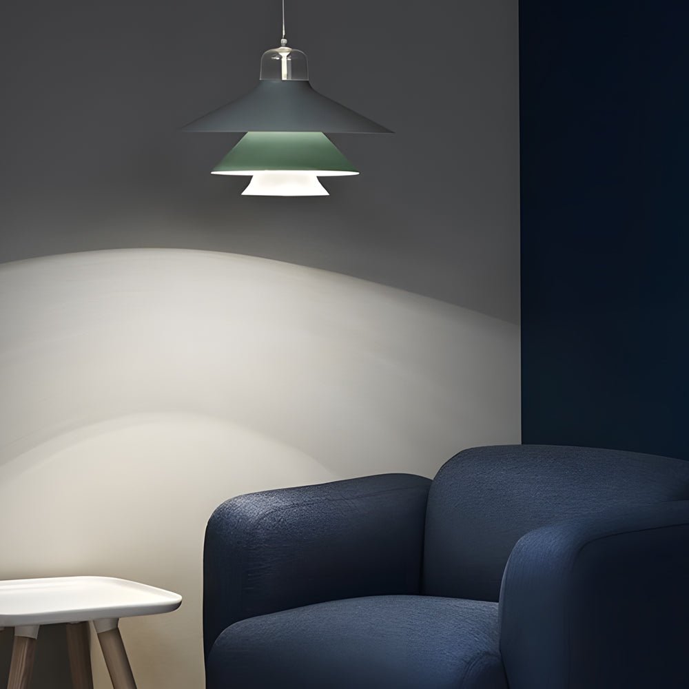 Minimalist Iron and Glass Pendant — Modern Postmodern, LED 3000K, 11.8" or 15.7"