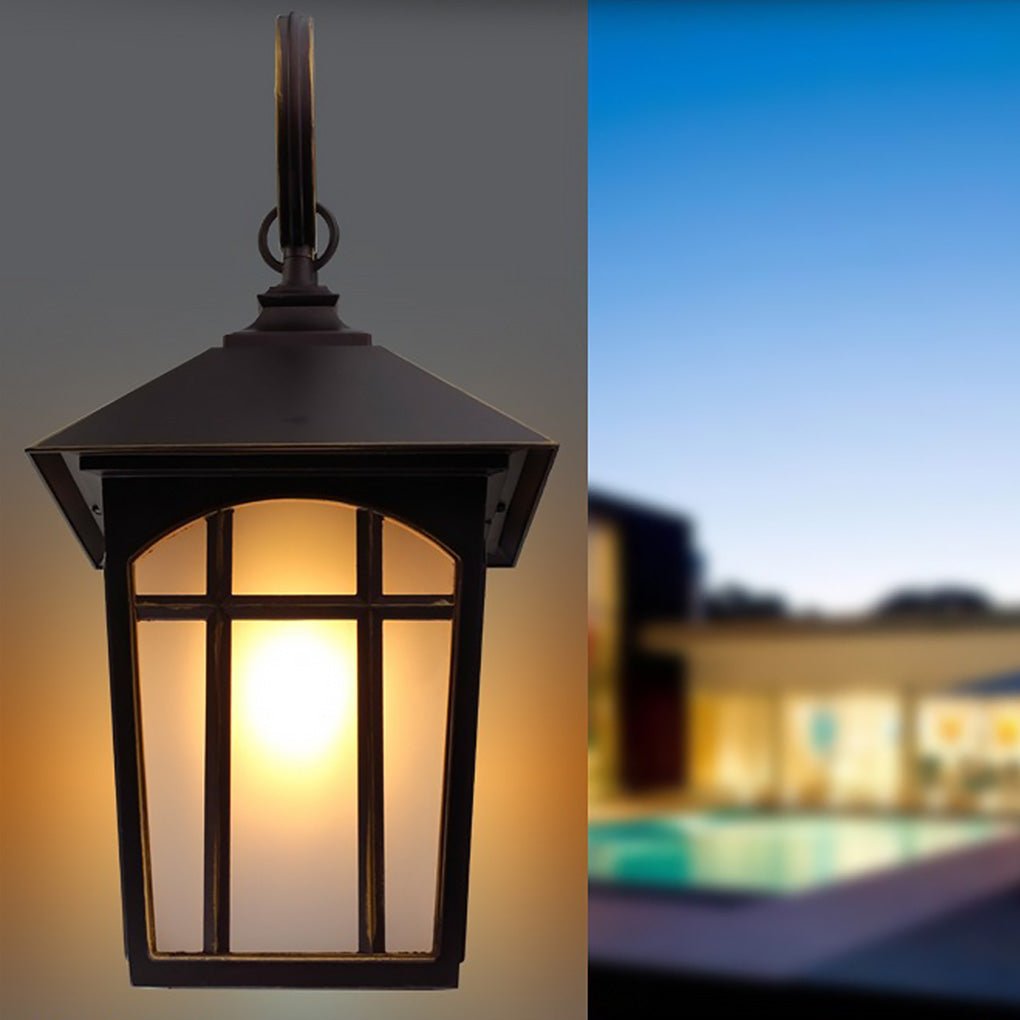 Modern Retro Outdoor Wall Sconce — Iron and Glass, IP54 Weatherproof, 3000K Warm White