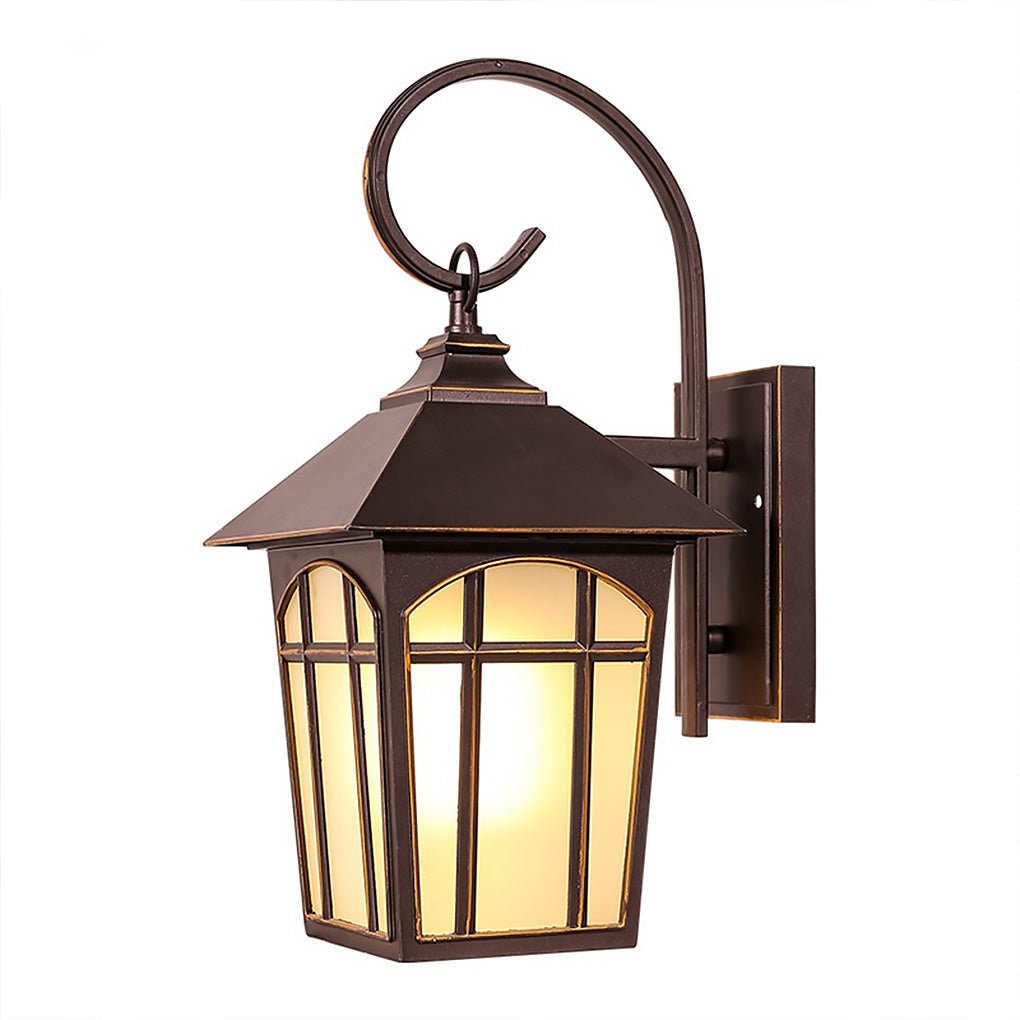 Modern Retro Outdoor Wall Sconce — Iron and Glass, IP54 Weatherproof, 3000K Warm White