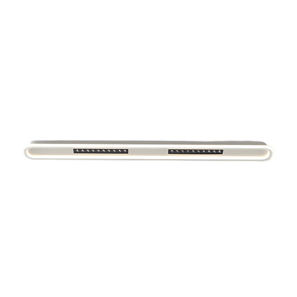 modern ceiling light fixture with simple rounded rectangular design and three step dimming