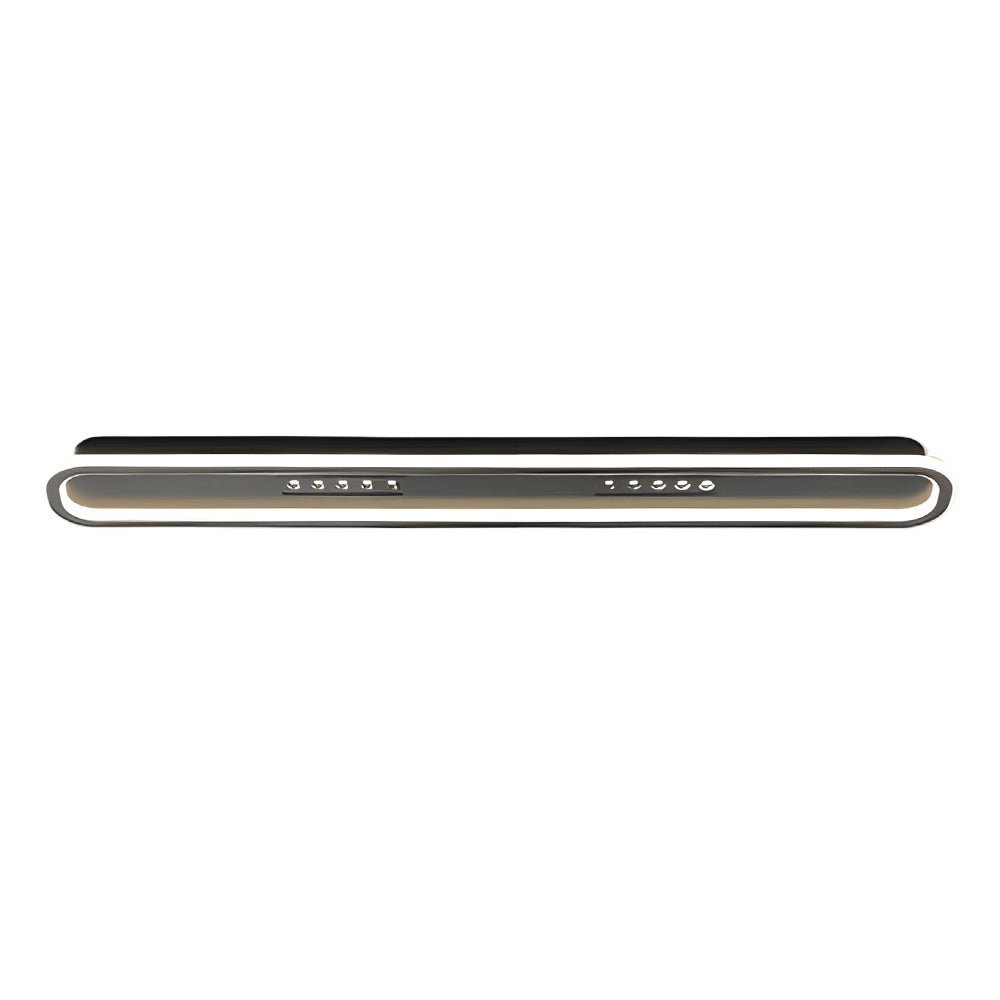 modern ceiling light fixture with simple rounded rectangular design and three step dimming