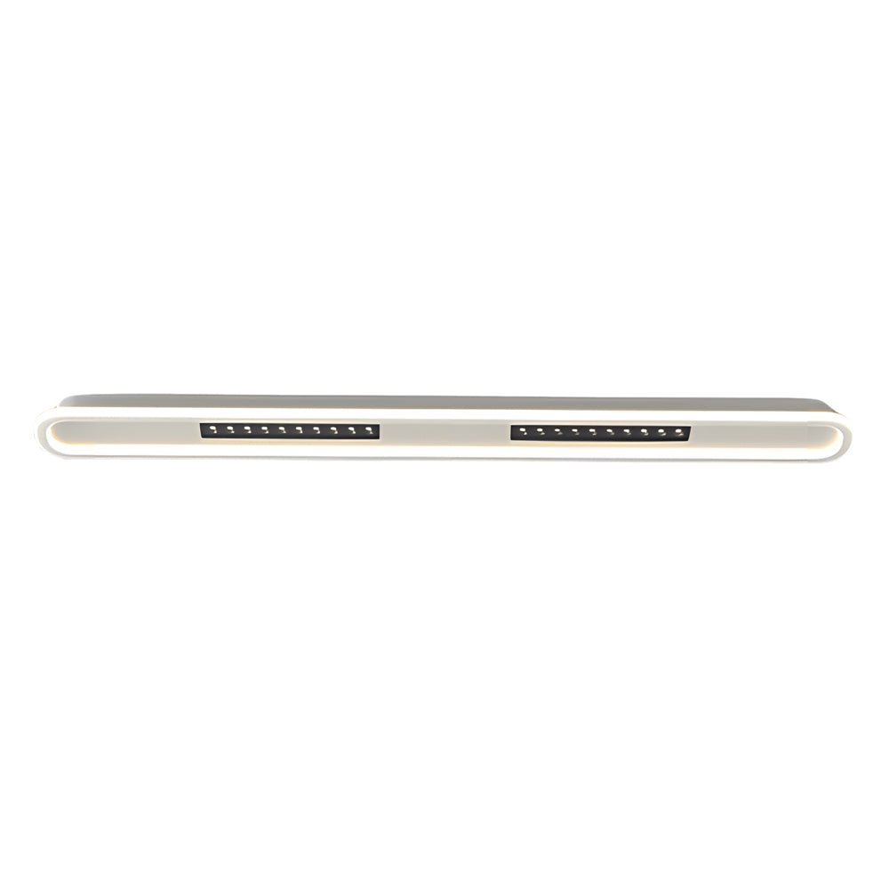 modern ceiling light fixture with simple rounded rectangular design and three step dimming