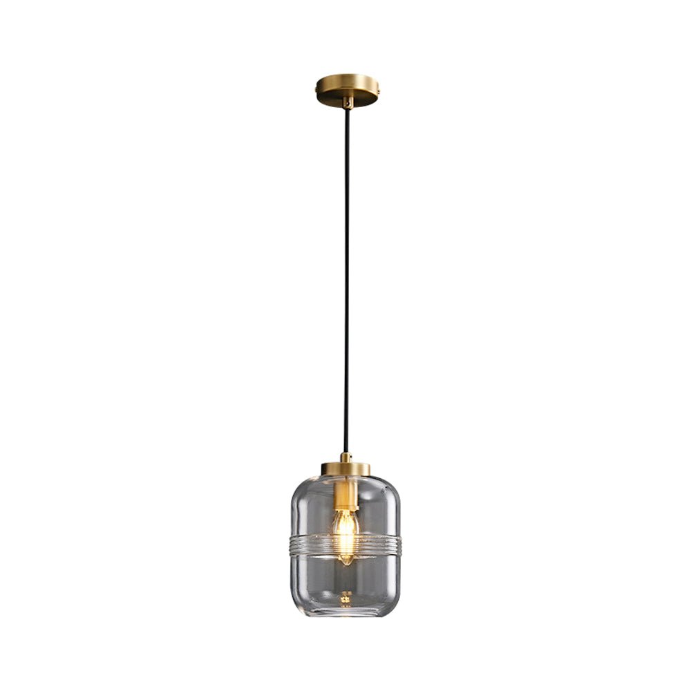 Modern Semi-Threaded Glass Mini Pendant — Copper, E14, Three-Step Dimming