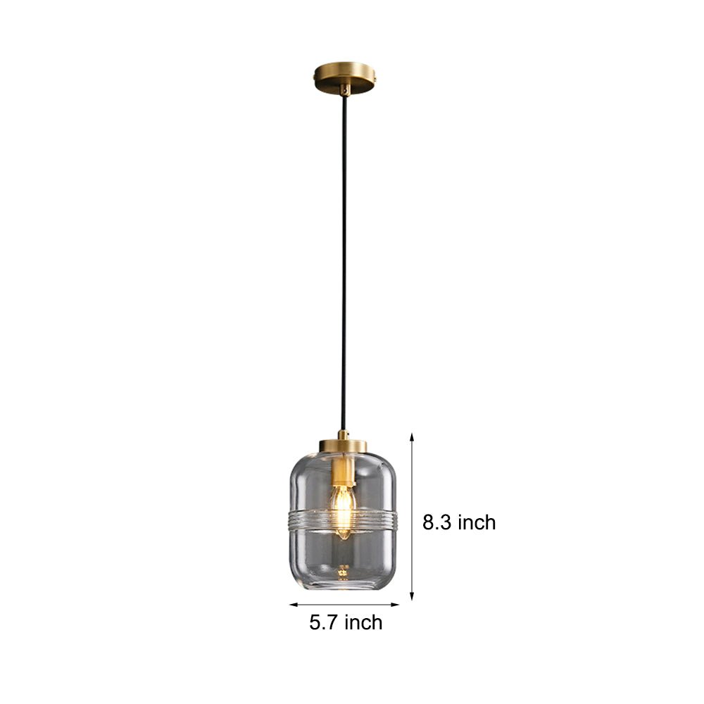 Modern Semi-Threaded Glass Mini Pendant — Copper, E14, Three-Step Dimming