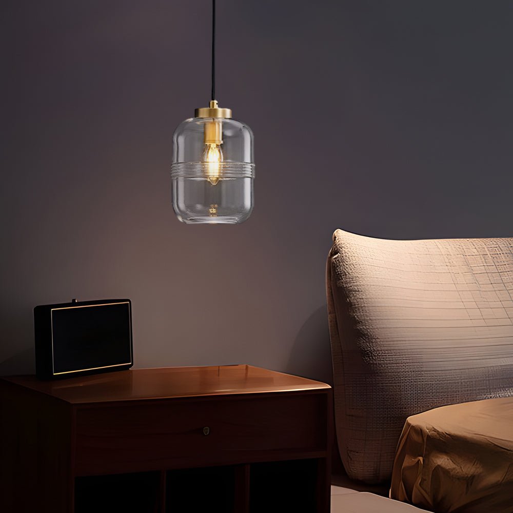 Modern Semi-Threaded Glass Mini Pendant — Copper, E14, Three-Step Dimming