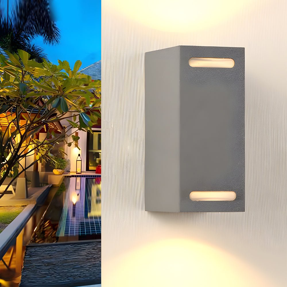 Simple Square Waterproof LED Outdoor Wall Lights with Up and Down Lighting