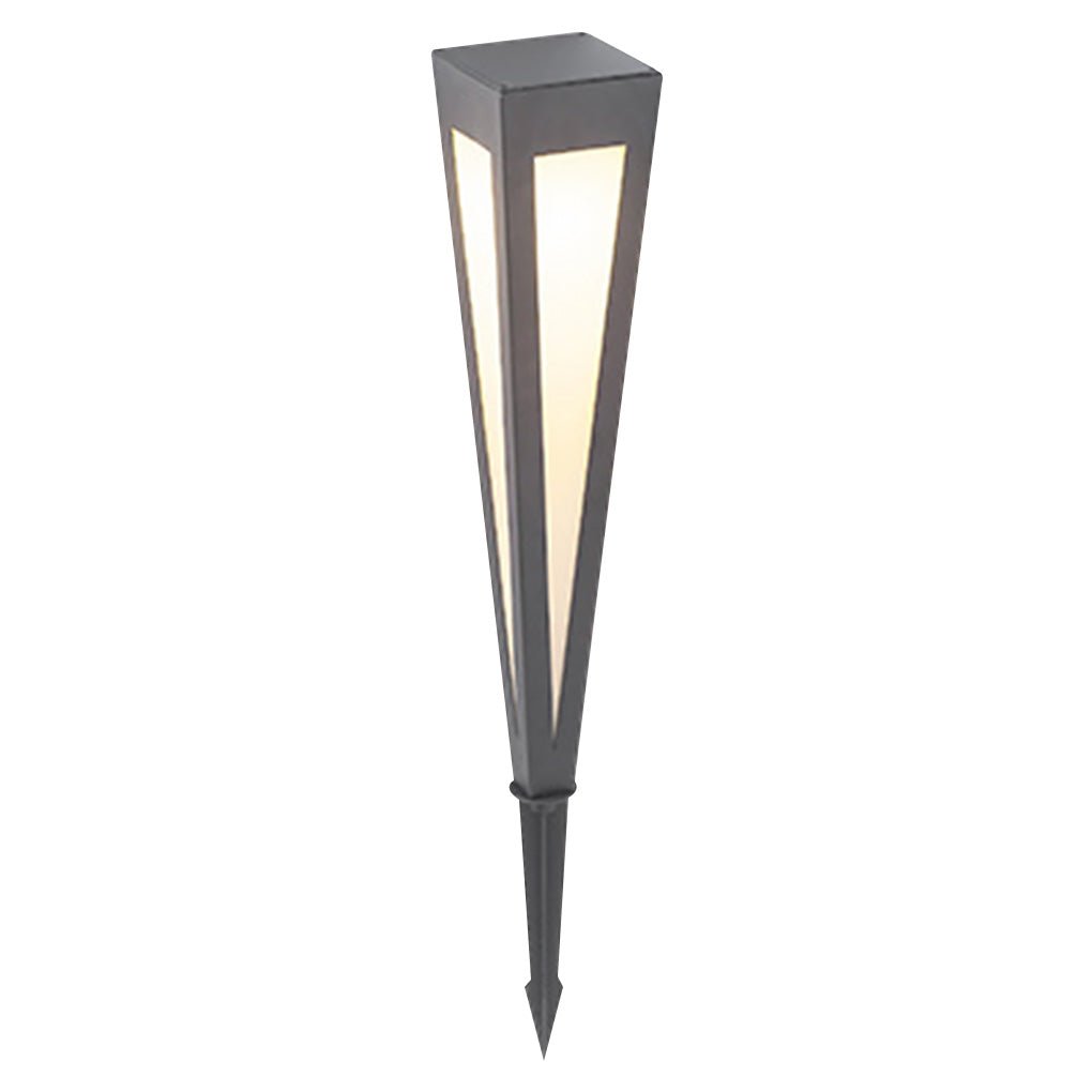 Square-Top Conical Bollard Path Light — Aluminum & Acrylic, Adjustable RGB Solar LED, 17.7" / 24.4" / 47.2"