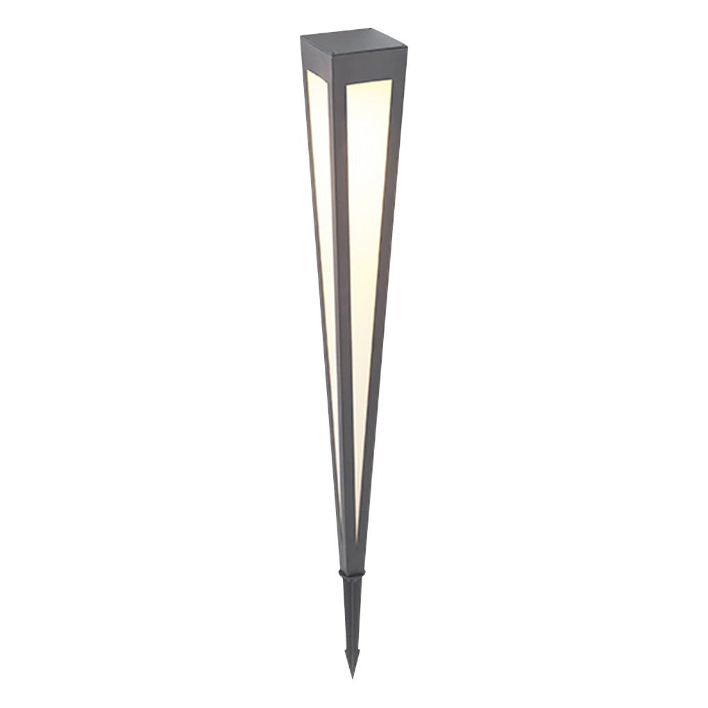 Square-Top Conical Bollard Path Light — Aluminum & Acrylic, Adjustable RGB Solar LED, 17.7" / 24.4" / 47.2"