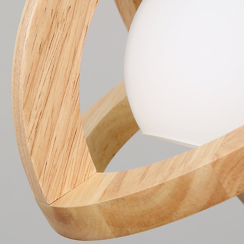 Wabi-Sabi Mini Pendant Light — Black Walnut and Glass, Three-Step LED Dimming, 9.8" Diameter