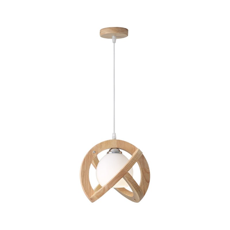Wabi-Sabi Mini Pendant Light — Black Walnut and Glass, Three-Step LED Dimming, 9.8" Diameter