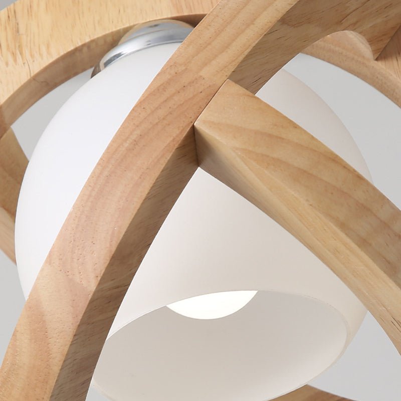 Wabi-Sabi Mini Pendant Light — Black Walnut and Glass, Three-Step LED Dimming, 9.8" Diameter