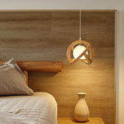 Wabi-Sabi Mini Pendant Light — Black Walnut and Glass, Three-Step LED Dimming, 9.8" Diameter