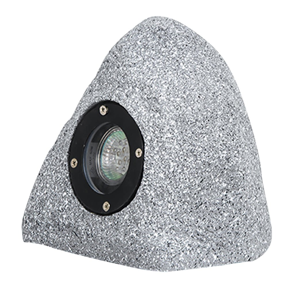 Stone-Inspired Outdoor Garden Light — Resin, Warm White LED, IP54 Weatherproof