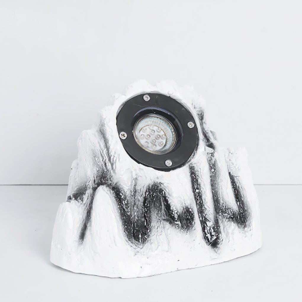Stone-Inspired Outdoor Garden Light — Resin, Warm White LED, IP54 Weatherproof