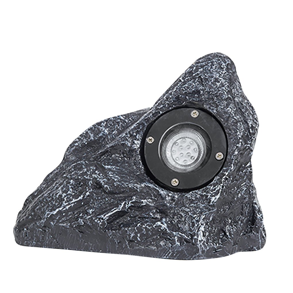 Stone-Inspired Outdoor Garden Light — Resin, Warm White LED, IP54 Weatherproof