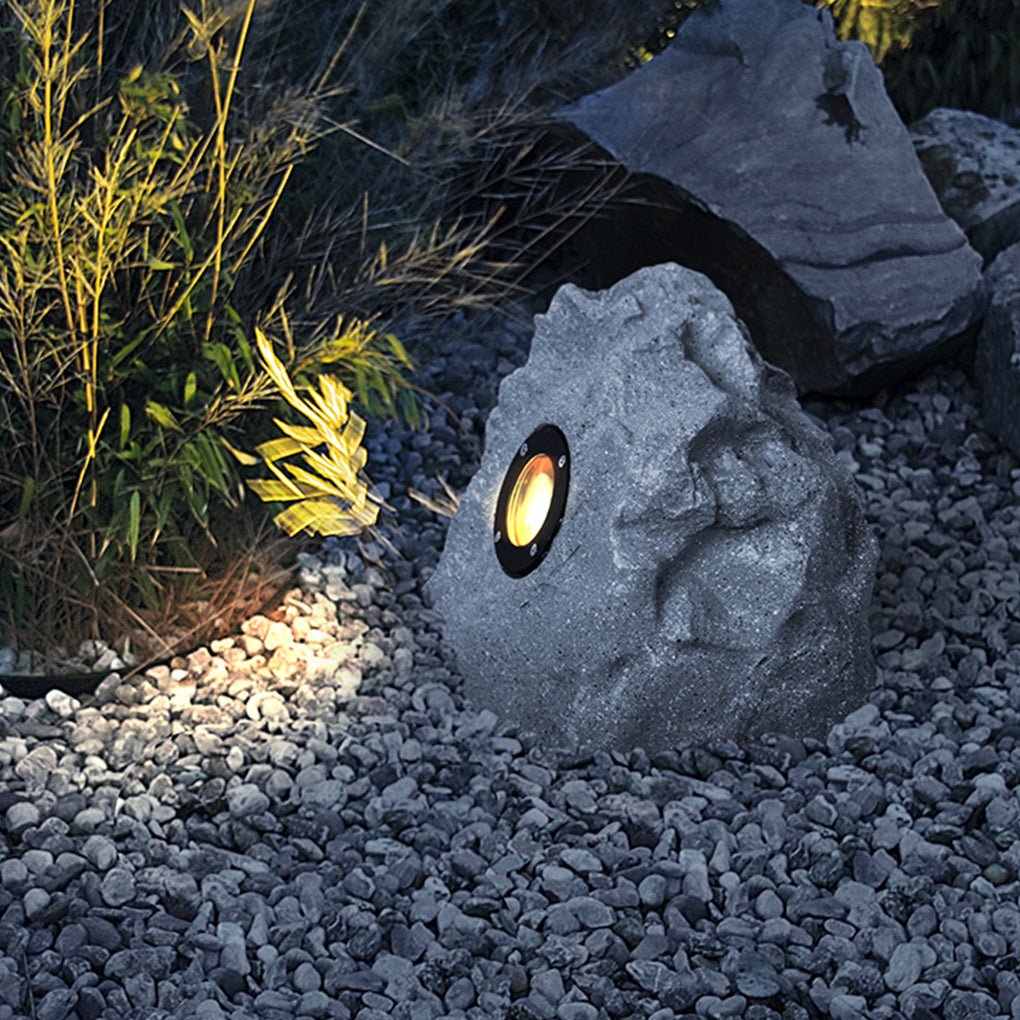 Stone-Inspired Outdoor Garden Light — Resin, Warm White LED, IP54 Weatherproof