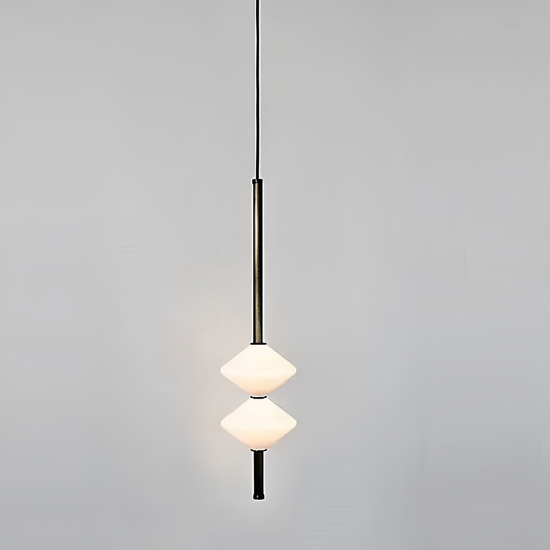 Minimalist Geometric Mini Pendant — Aluminum and Glass, LED, 7W / 14W, 1- or 2-Light, Adjustable Height
