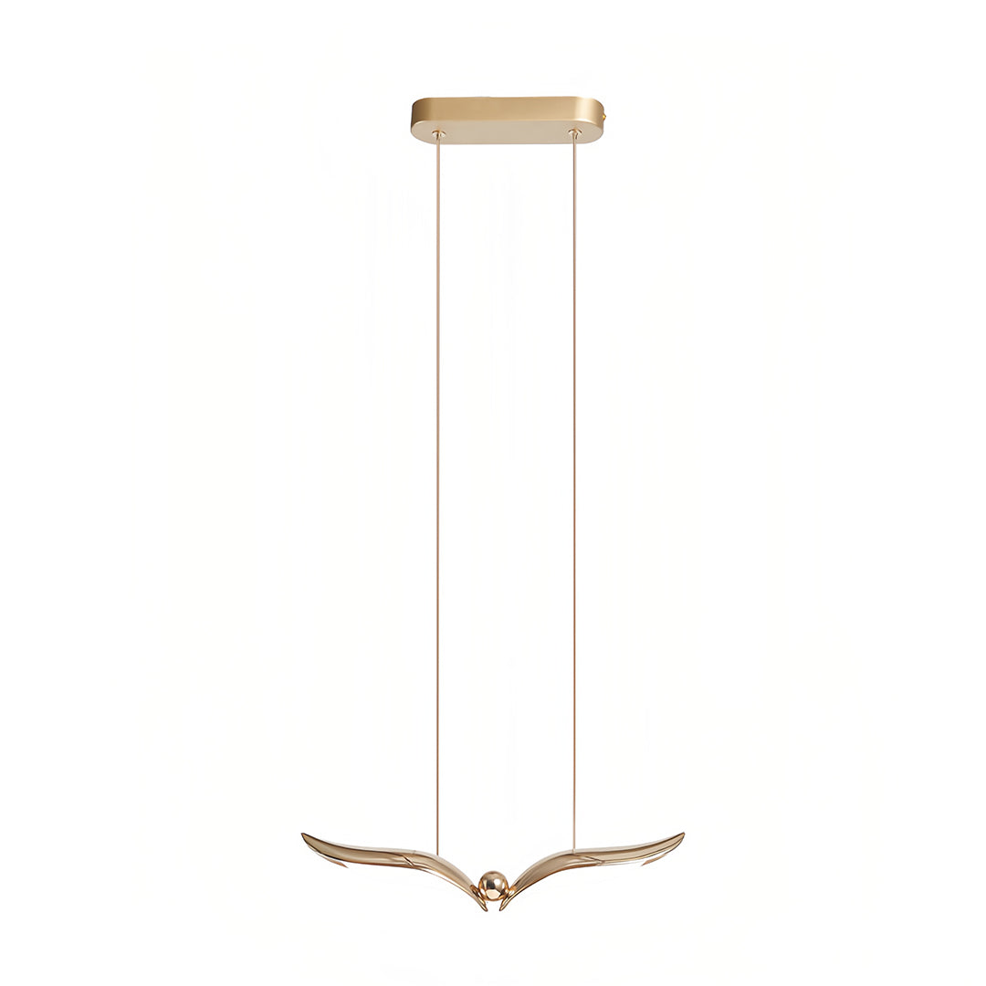 Seagull Multi-Light Pendant — Rose Gold Iron, Acrylic 3D Shadow, 1-, 3-, or 5-Head LED, Dual Color Temperature