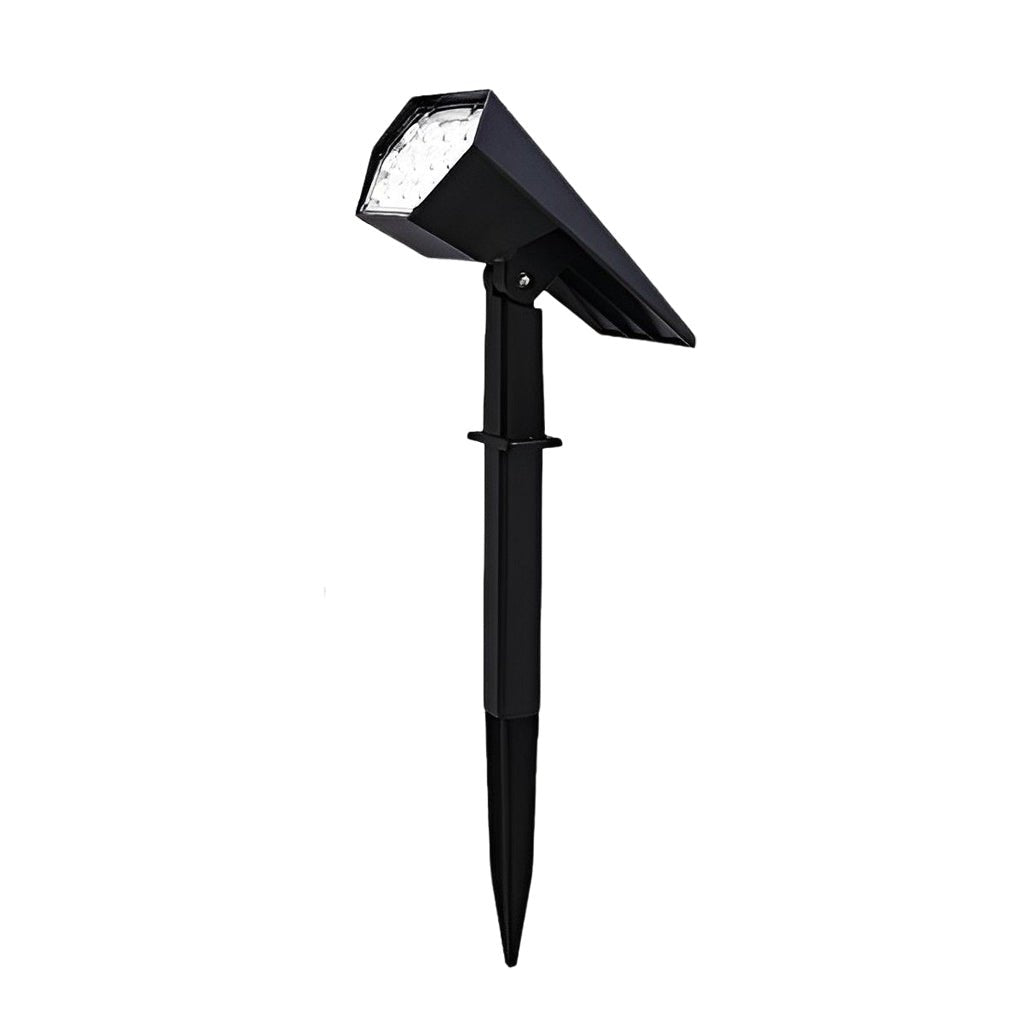 Adjustable-Angle Solar Flood Spike Spotlight — Die-Cast Aluminum, LED, Warm White / RGB, IP65 Weatherproof
