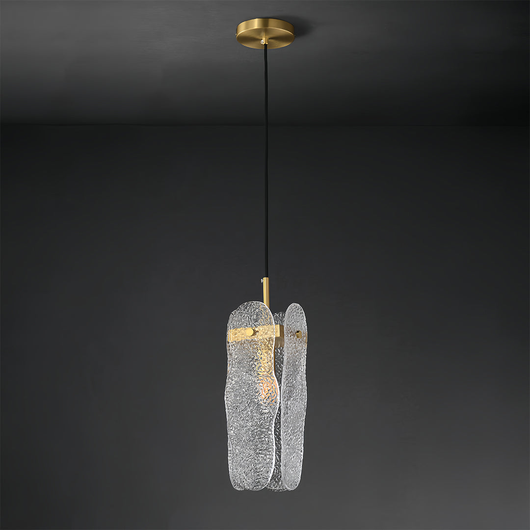 Brass and Glass Pendant Light — Solid Copper Body, E14, Three-Color Dimming, 1- or 2-Light, 1.8m Adjustable Chain