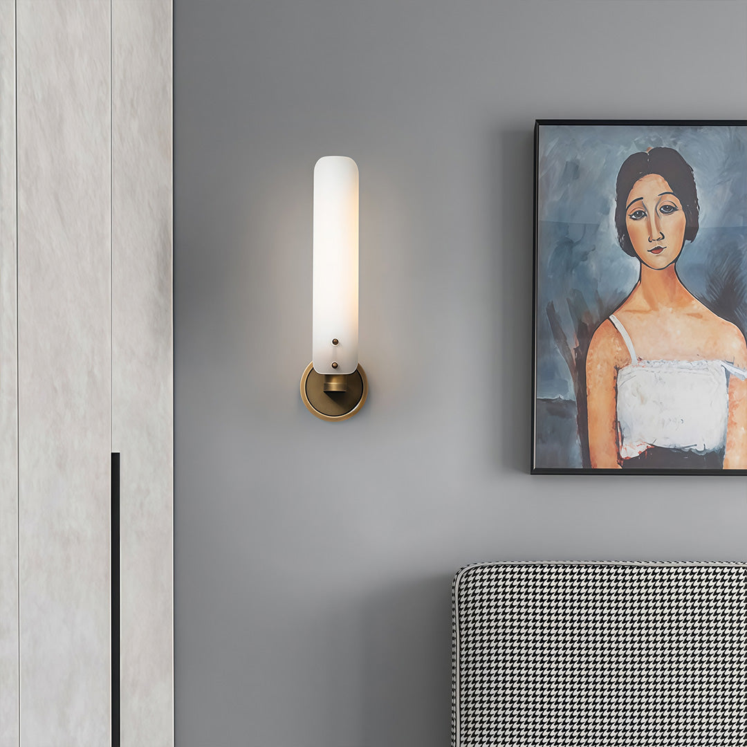 Art Deco Linear Wall Sconce — Solid Brass and Glass, E14, 3-Step Dimming, 1-, 2-, or 4-Light