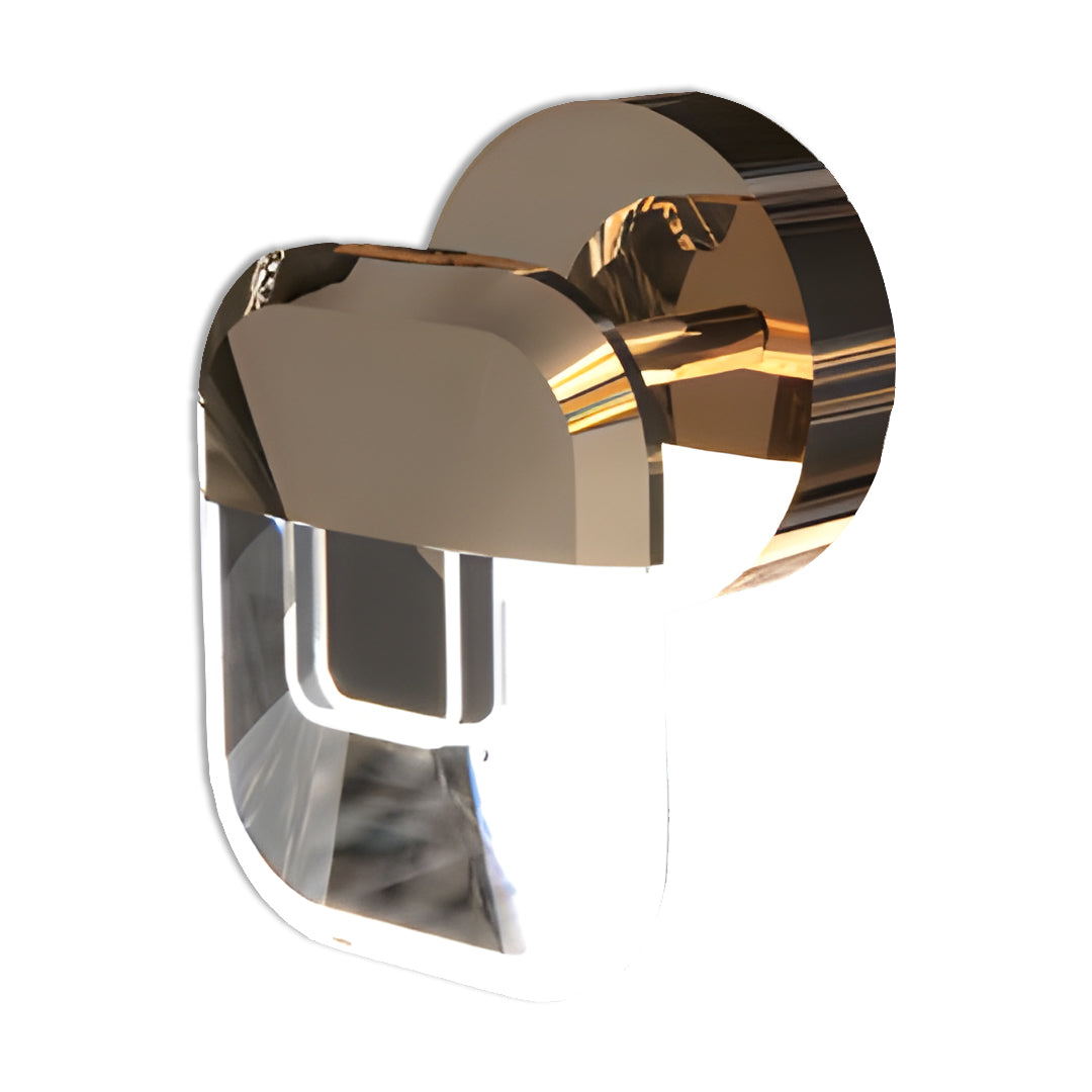 Modern Crystal Wall Sconce — Gold Aluminum, LED, 3-Step Dimming, Single or Double Head
