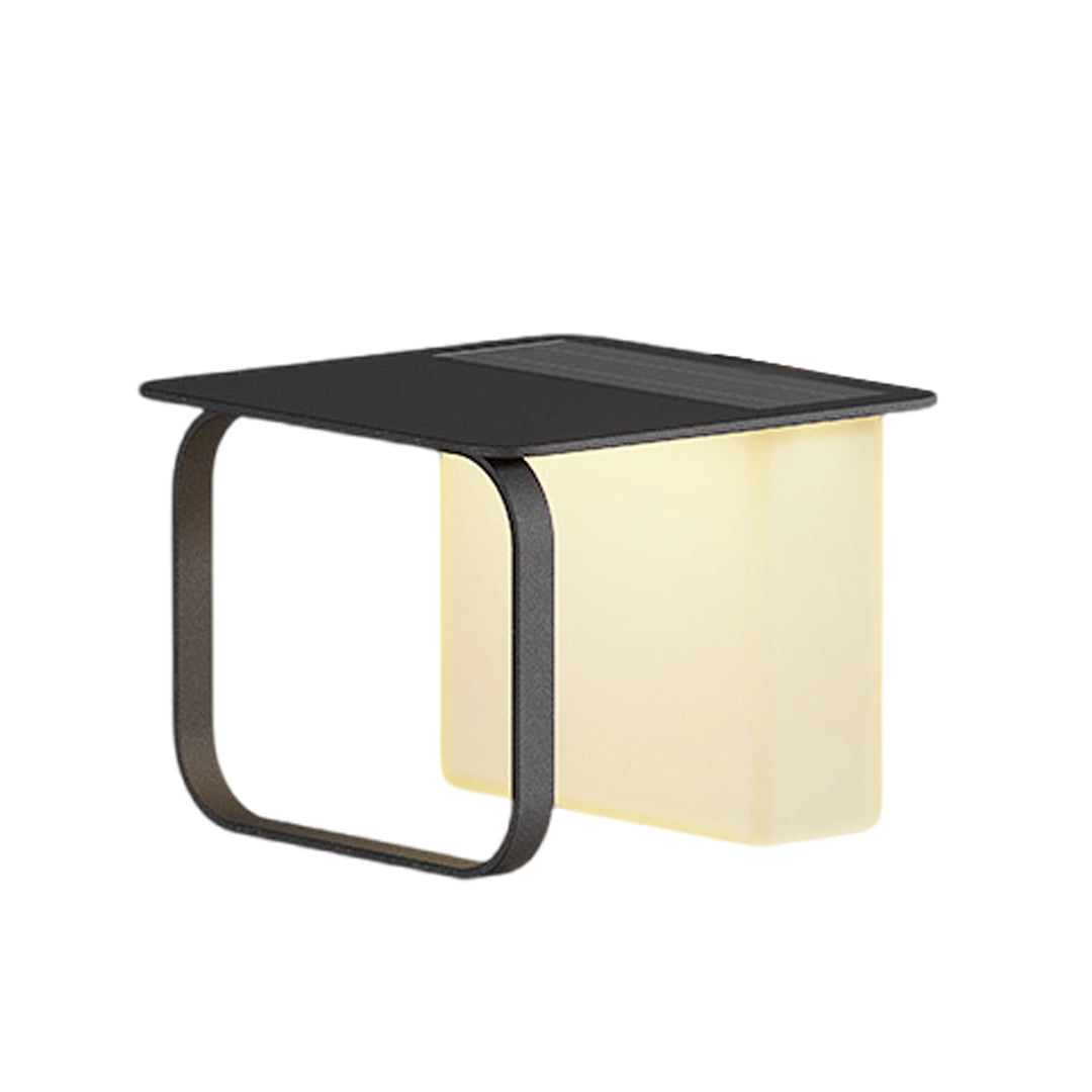 Solar Outdoor Floor Lamp with Table or Chair — Stainless Steel, 12W LED 3000K, IP65, Remote Control