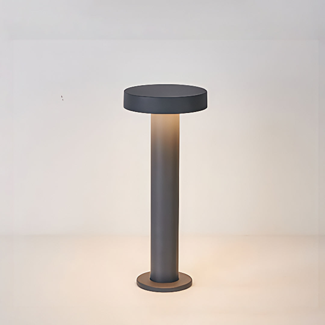 Modern Outdoor LED Bollard Path Light — Sand-Gray Aluminum, Transparent Glass, IP65, 3000K Warm, 320mm / 670mm / 770mm