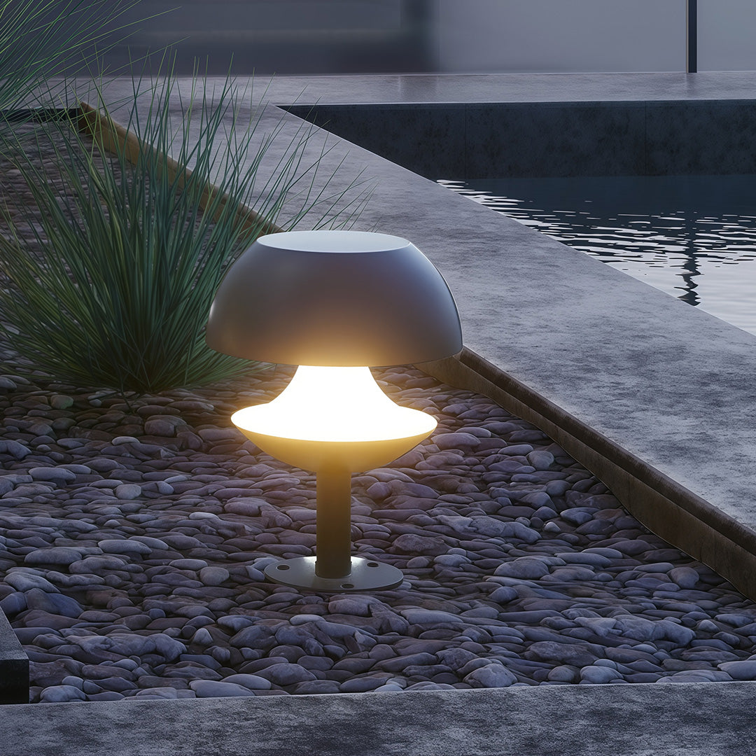 Mushroom Outdoor Path Light — Dual-Color Aluminum, 10W Integrated LED, IP54, 3 Heights