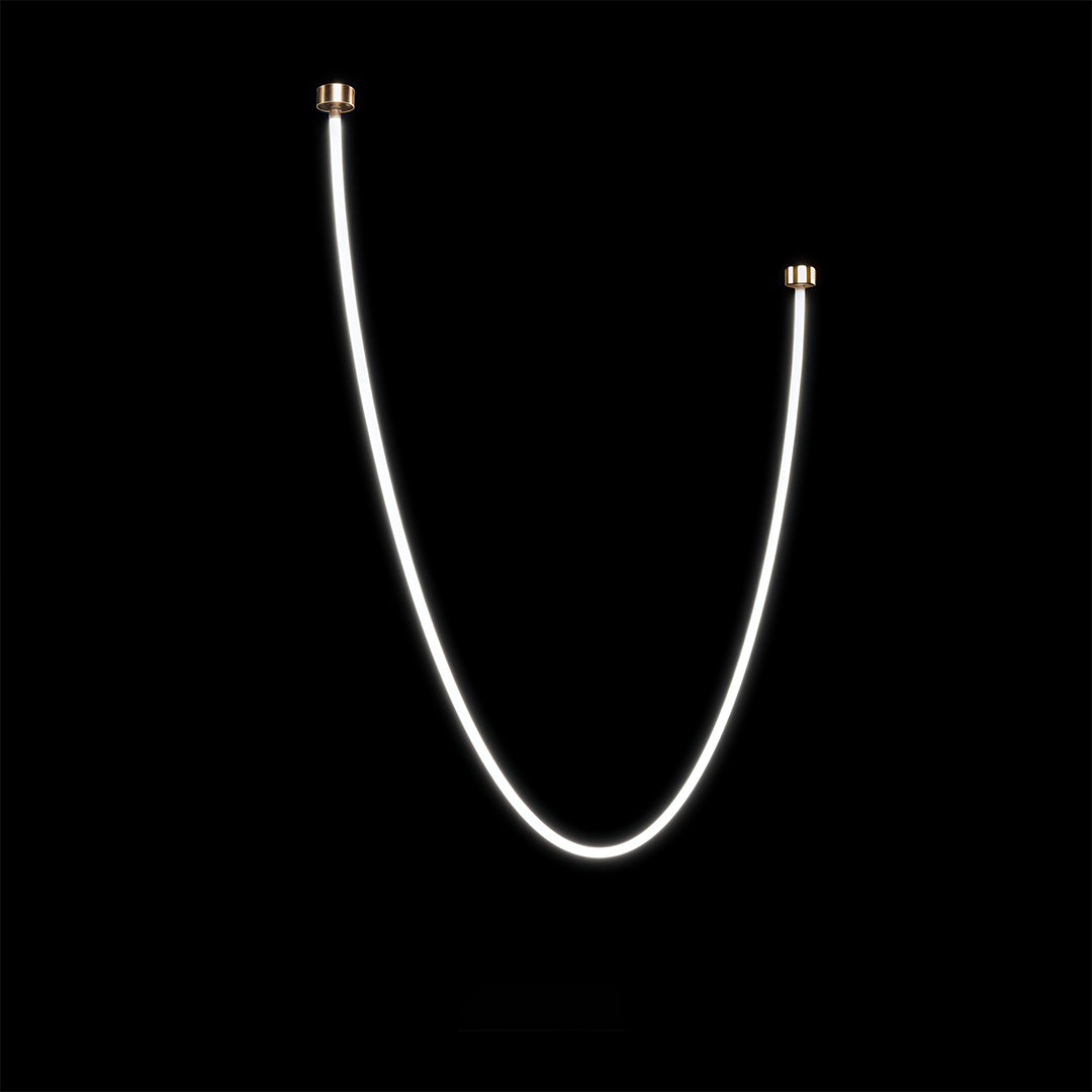 Linear Neon Pendant Light — Silicone Soft LED, 2–5m Lengths, Dual Color Temperature (3000K / 4000K), 32–80W