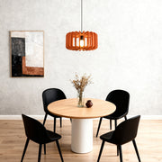 Acoustic Felt Drum Pendant Light — PET Felt and Iron, 15.75" Wide, Adjustable 2m Chain, Sound-Absorbing